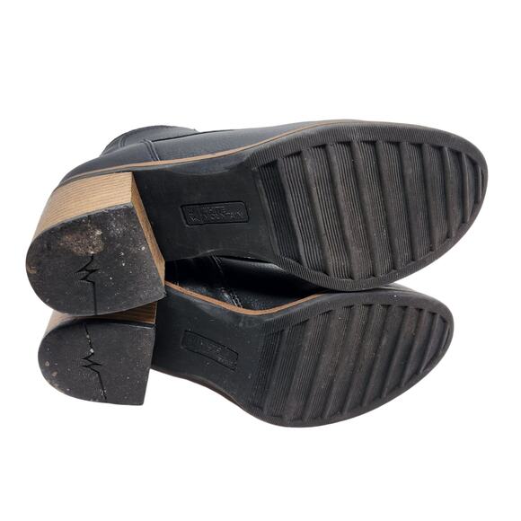 White Mountain Tumbled Delroy Booties Block Heels Lace Up Black Size 8.5 M - Picture 5 of 6